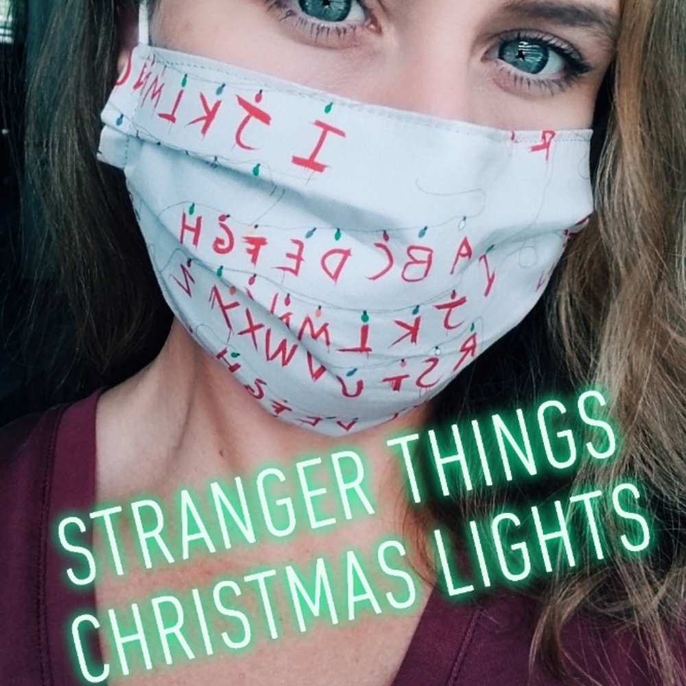Stranger things christmas lights cotton face mask